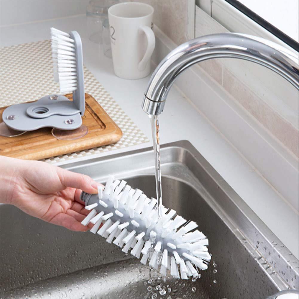 PureBrush™ Dual-Head Cup & Glass Scrubber – Wall-Mount Luxury Cleaning Tool