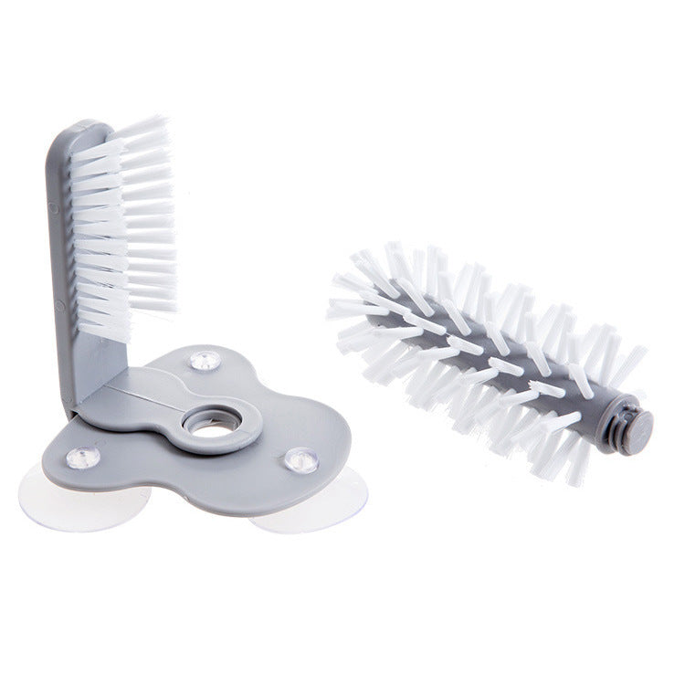 PureBrush™ Dual-Head Cup & Glass Scrubber – Wall-Mount Luxury Cleaning Tool