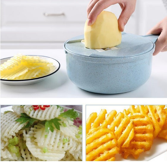 "SmartSlice™ 8-in-1 Vegetable Cutter & Grater with Built-In Storage Bowl"