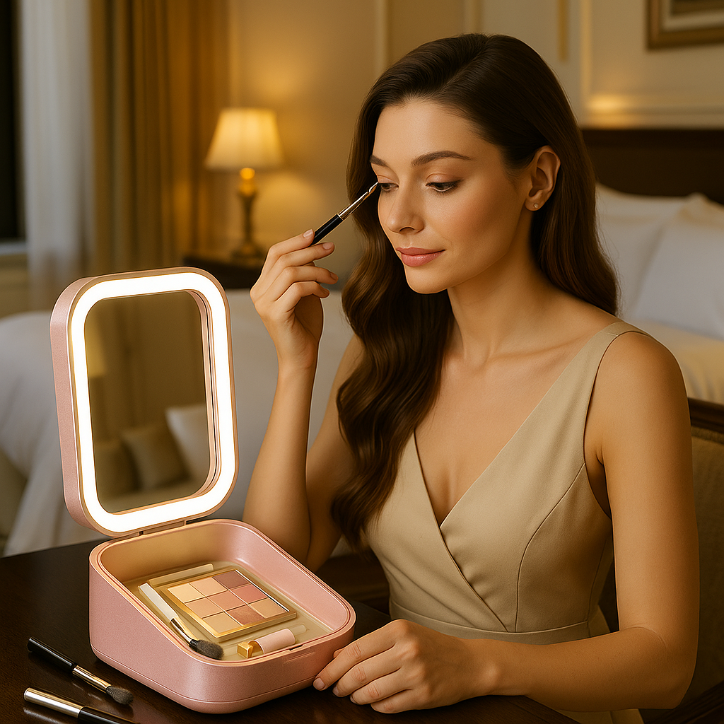 LumiCase™ Portable Makeup Organizer with LED Mirror