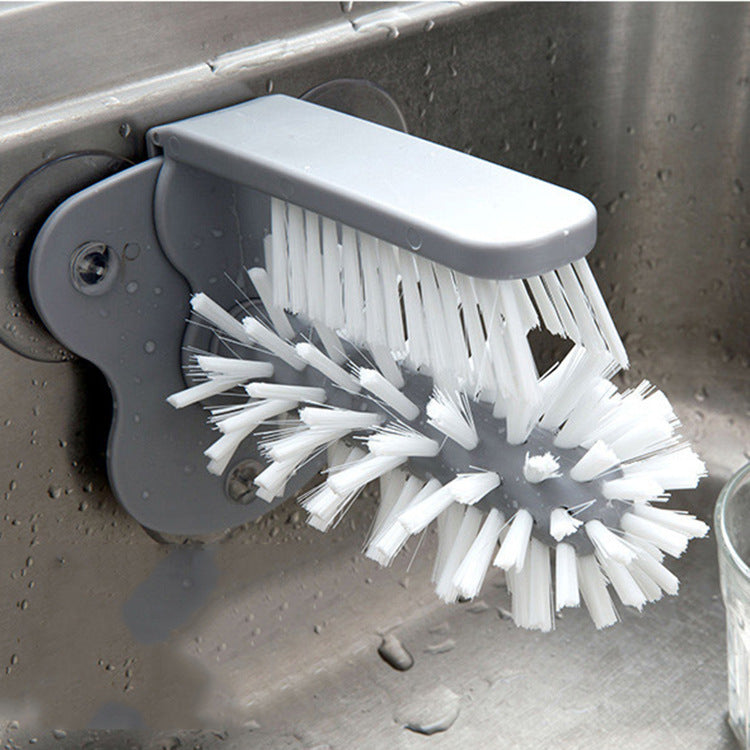 PureBrush™ Dual-Head Cup & Glass Scrubber – Wall-Mount Luxury Cleaning Tool