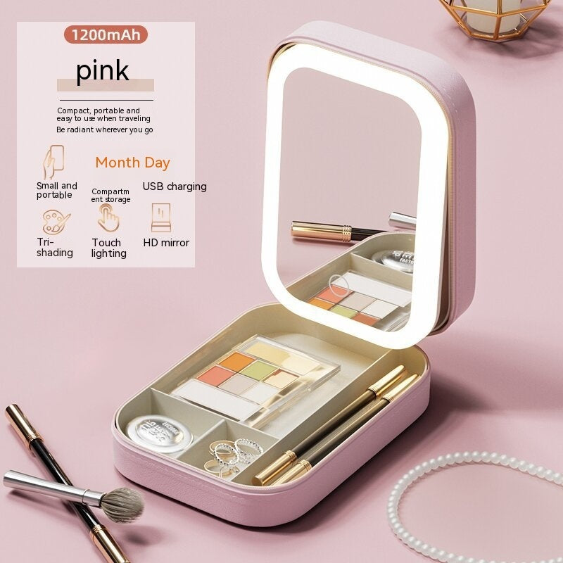 LumiCase™ Portable Makeup Organizer with LED Mirror