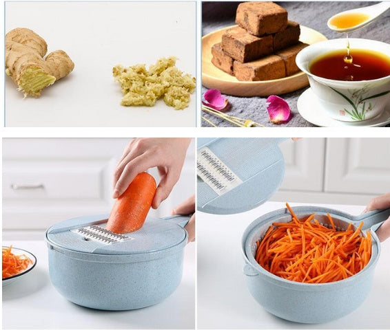 "SmartSlice™ 8-in-1 Vegetable Cutter & Grater with Built-In Storage Bowl"