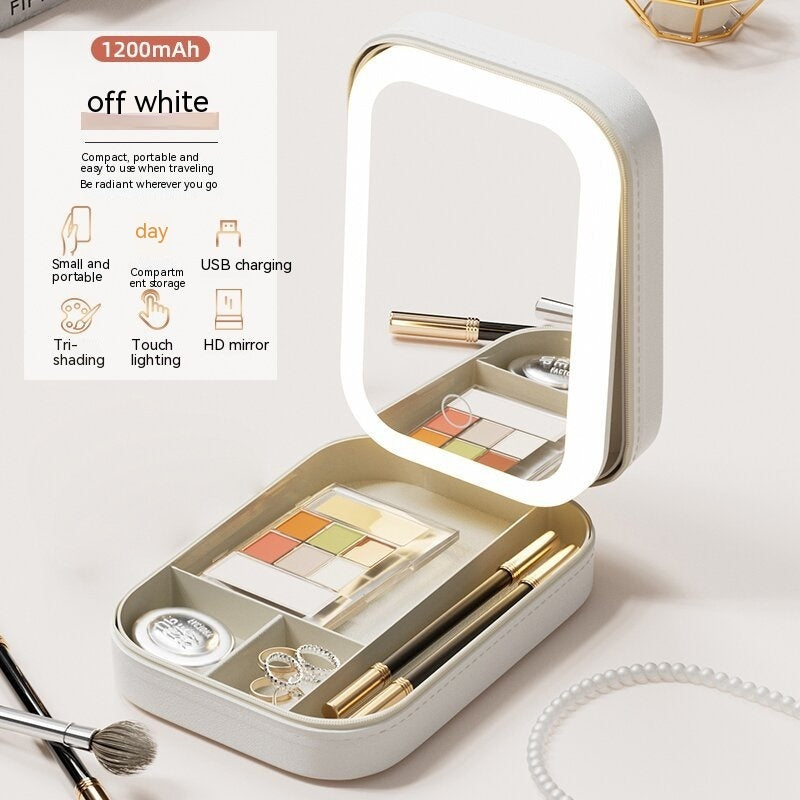 LumiCase™ Portable Makeup Organizer with LED Mirror