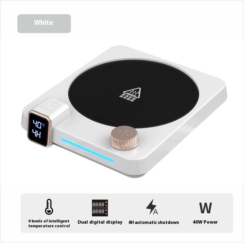 GlowWarm™ Smart Heating Coaster – Wood Grain Edition