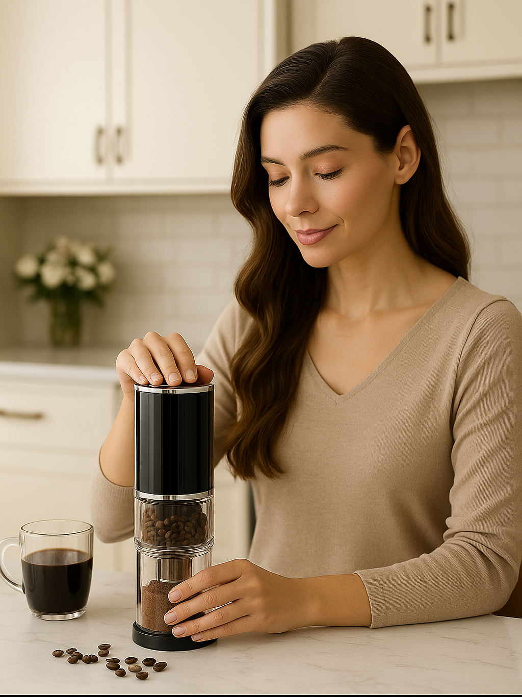 Velvéro™ Rechargeable Electric Coffee Grinder – Precision Bean-to-Brew Elegance