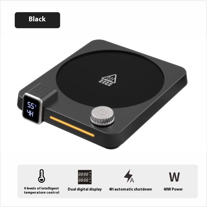 GlowWarm™ Smart Heating Coaster – Wood Grain Edition